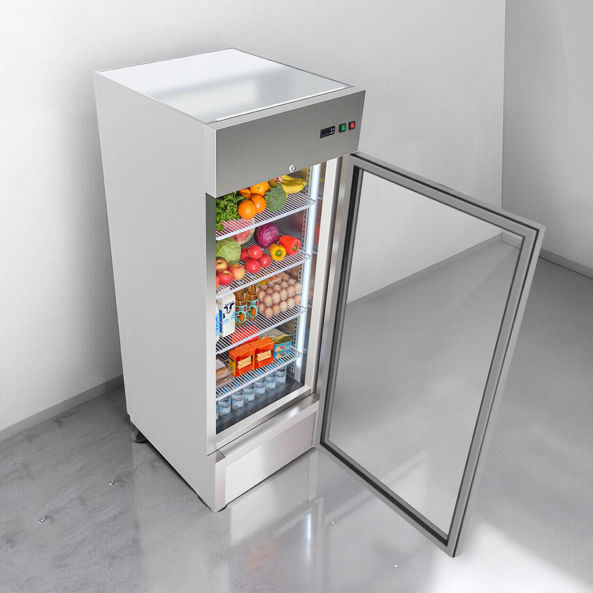 Commercial Glass-Door Refrigerator with Digital Control