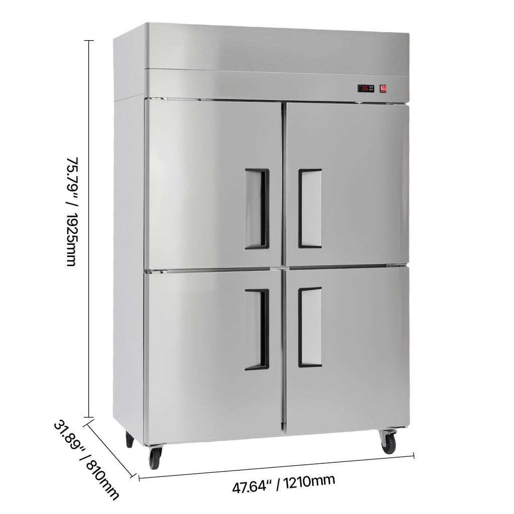 Commercial Reach-In Refrigerator with Frost-Free Auto-Defrost and Digital Temperature Control