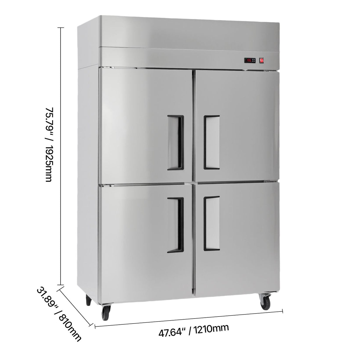 Commercial Reach-In Refrigerator with Frost-Free Auto-Defrost and Digital Temperature Control