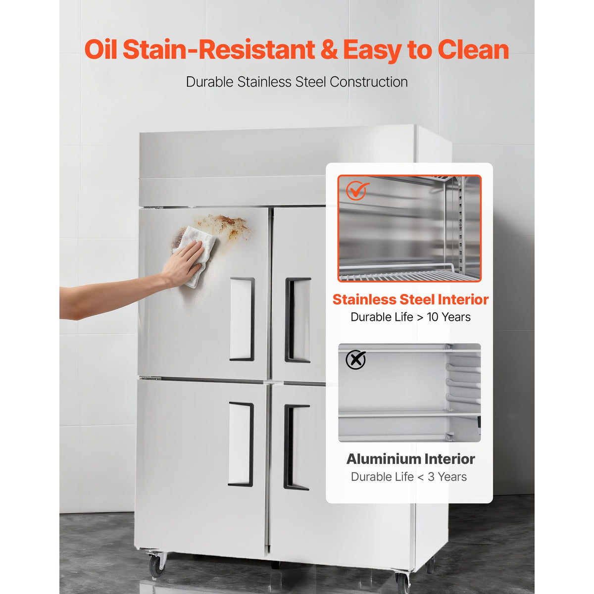 Commercial Reach-In Refrigerator with Frost-Free Auto-Defrost and Digital Temperature Control