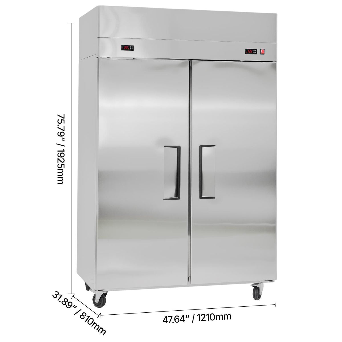 31.1 Cu. Commercial Refrigerator and Freezer Combo with Dual-Temperature Control