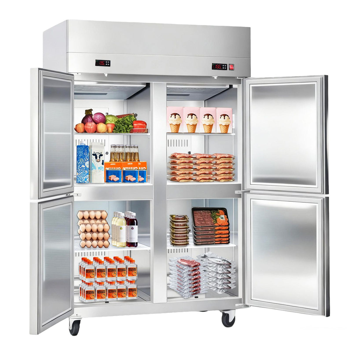 Commercial Refrigerator-Freezer Combo with Independent Controls