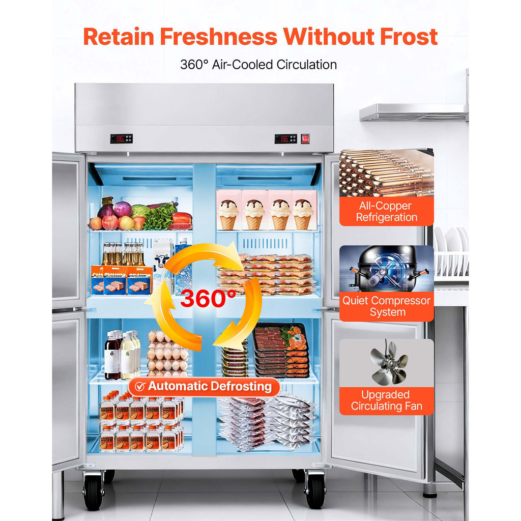 Commercial Refrigerator-Freezer Combo with Independent Controls