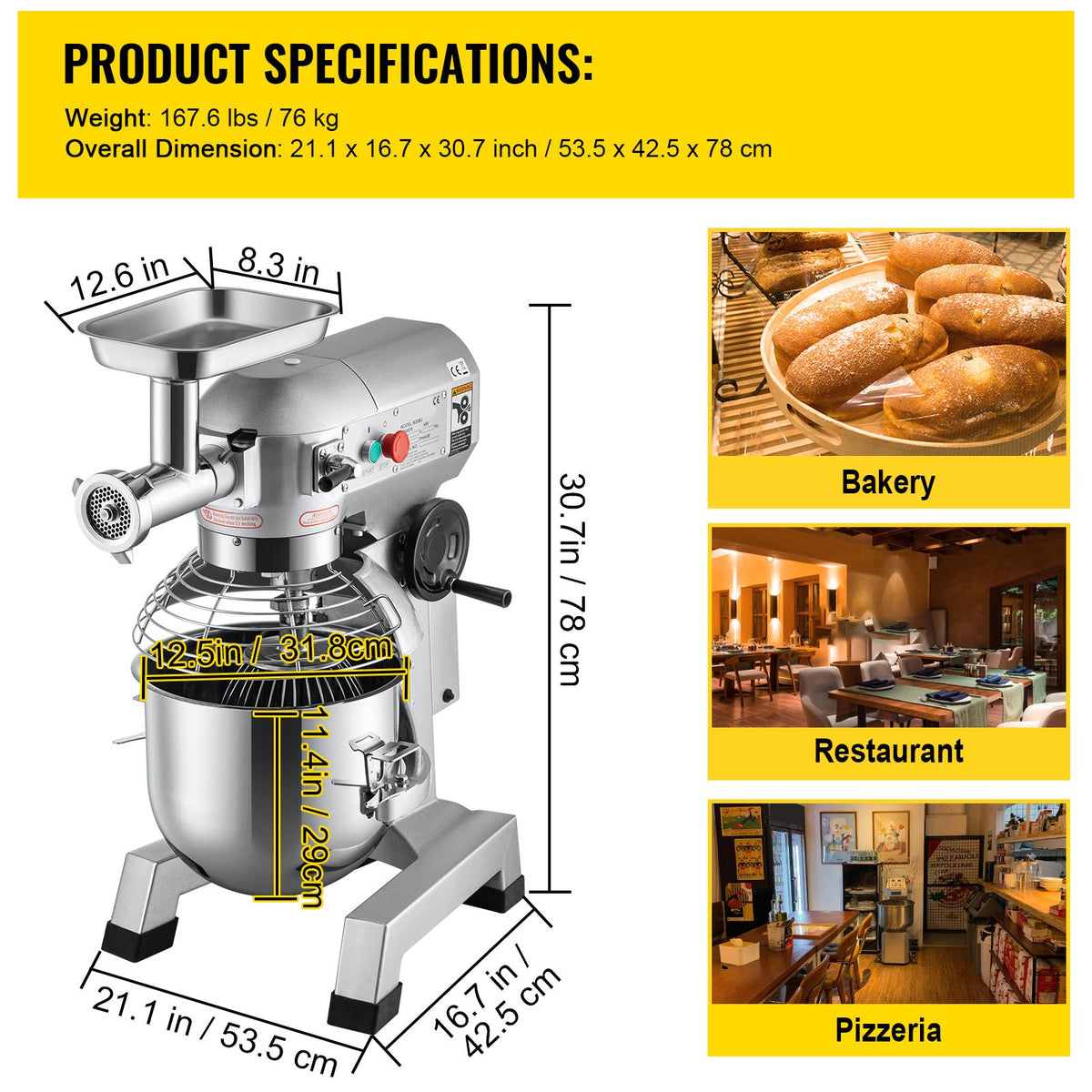 Commercial Stand Mixer and Meat Grinder