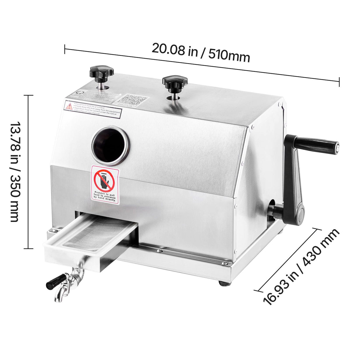 Manual Three-Roller Sugar Cane Juicer for Busy Beverage Service