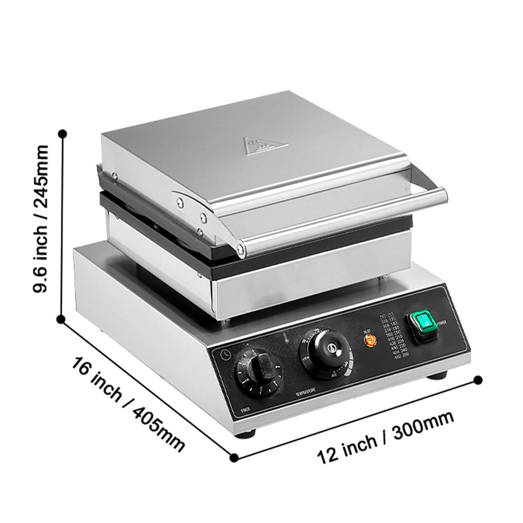 Commercial Waffle Maker with Adjustable Temperature and Even Heating