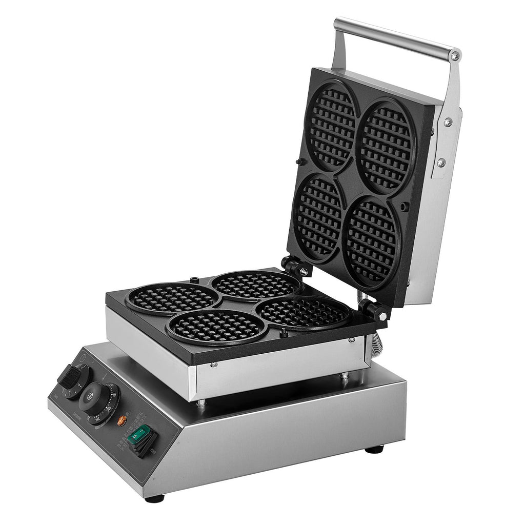 Commercial Waffle Maker with Adjustable Temperature and Even Heating