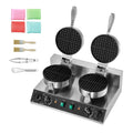 Commercial Waffle Maker, Dual-Head Round Waffle Baker Machine, 2460W Non-Stick Stainless Steel Belgi
