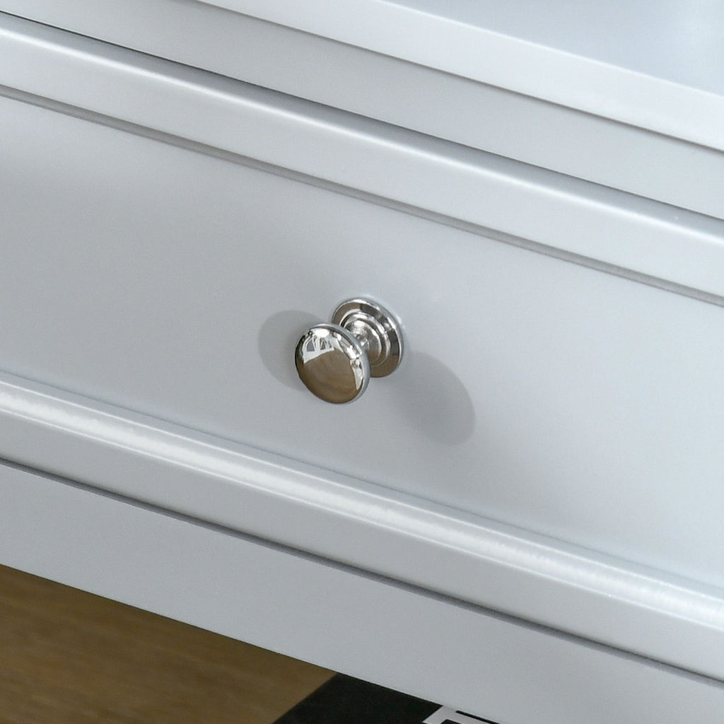 Compact Convenience: Gray End Table with Drawer and Bottom Shelf for Living Spaces