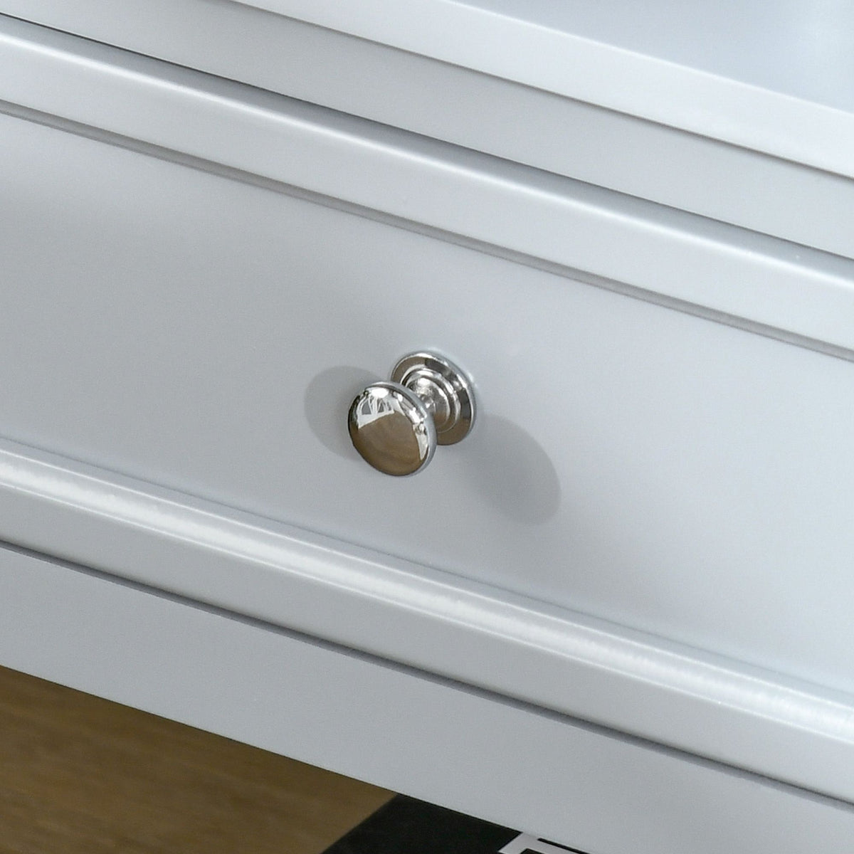 Compact Convenience: Gray End Table with Drawer and Bottom Shelf for Living Spaces