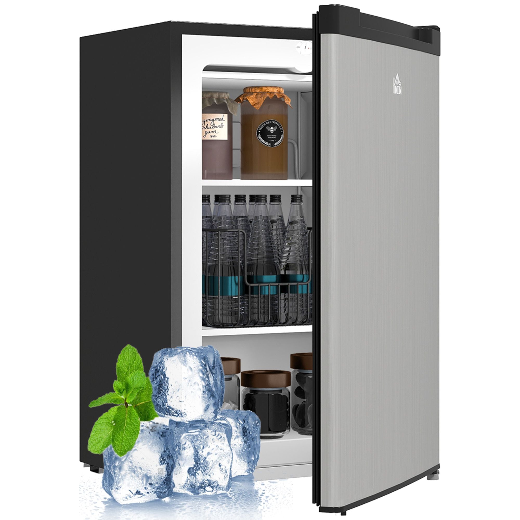 Compact Upright Freezer with Adjustable Thermostat & Reversible Door