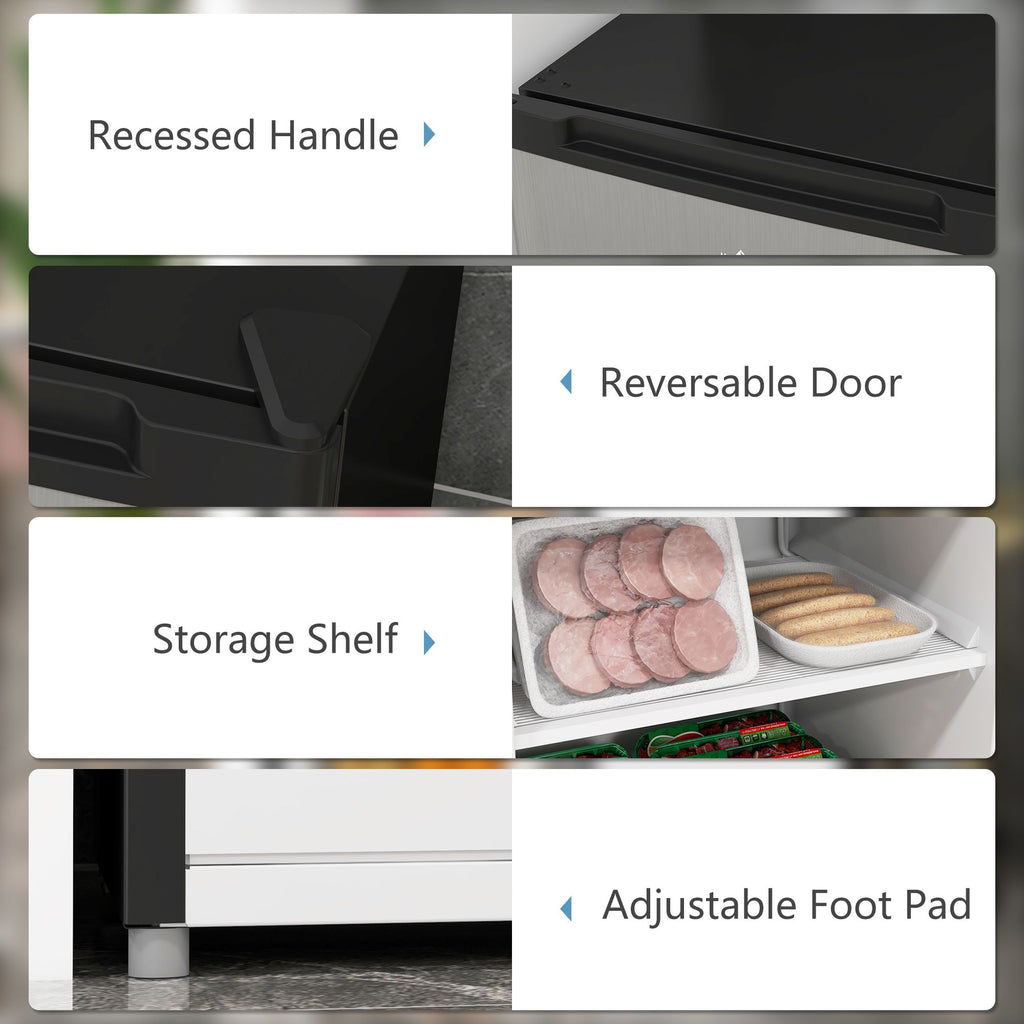 Compact Upright Freezer with Adjustable Thermostat & Reversible Door