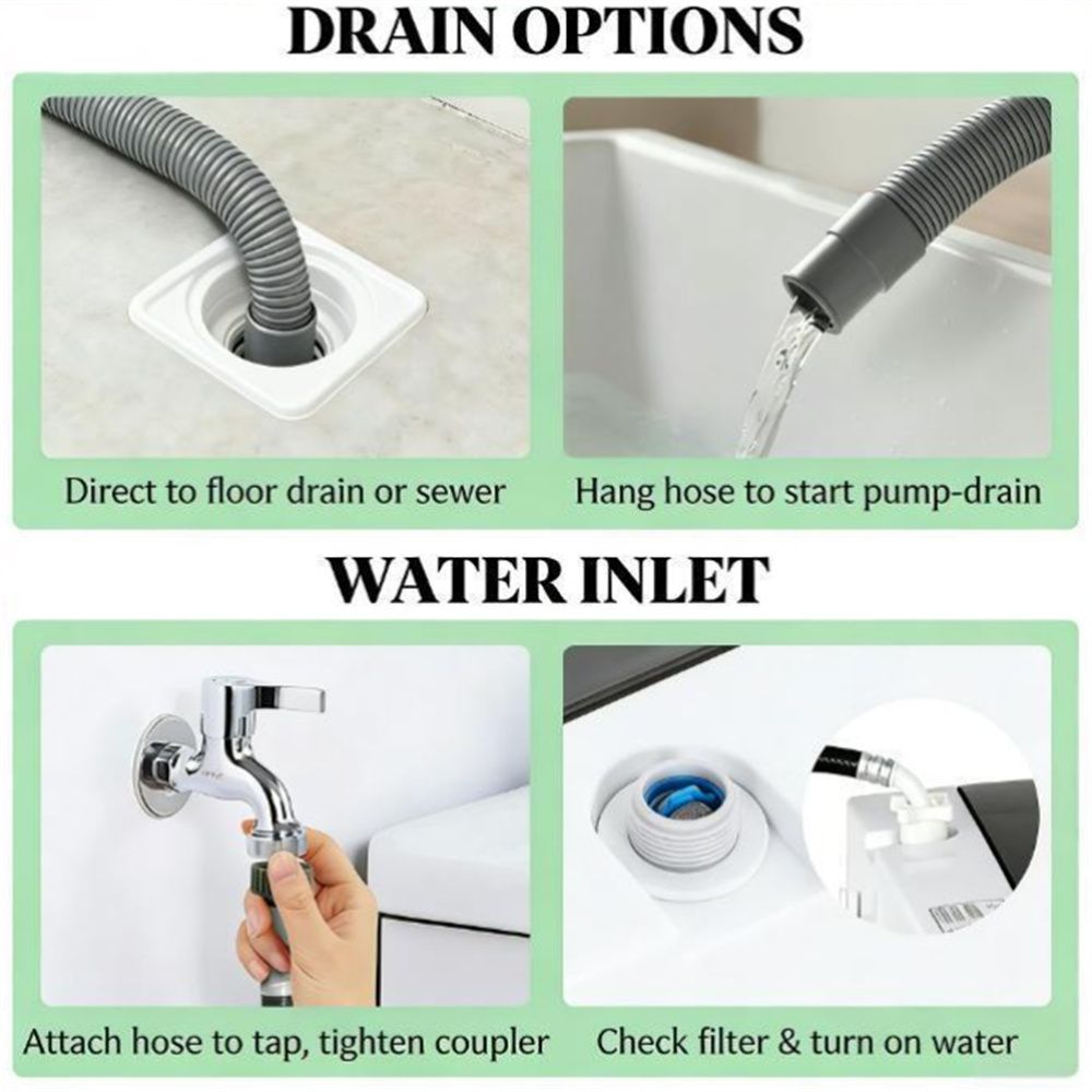 Compact Portable Washing Machine with 8 Programs and Timer