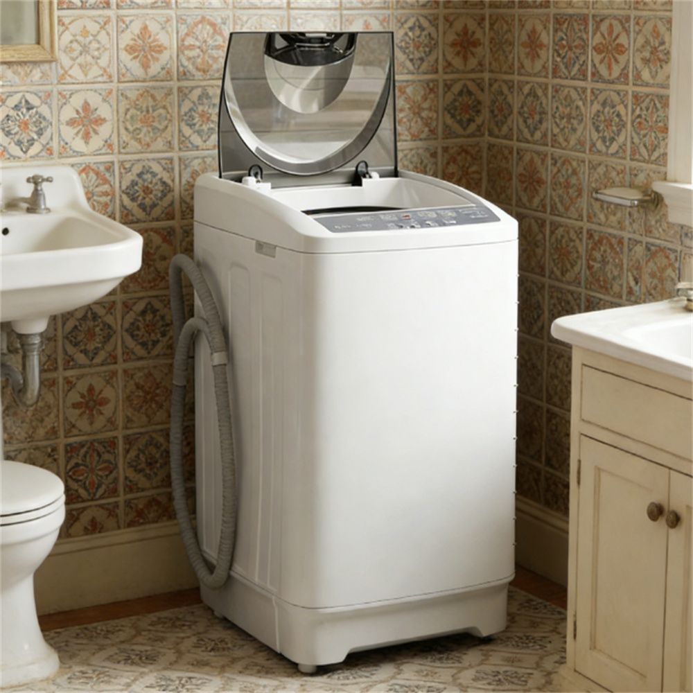 Compact Portable Washing Machine with 8 Programs and Timer