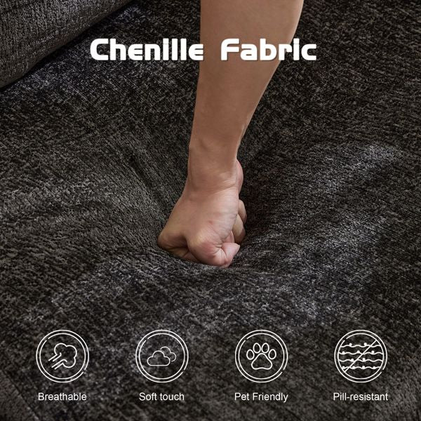 Convertible Floor Sofa Bed – No Assembly Required, Chenille Fabric