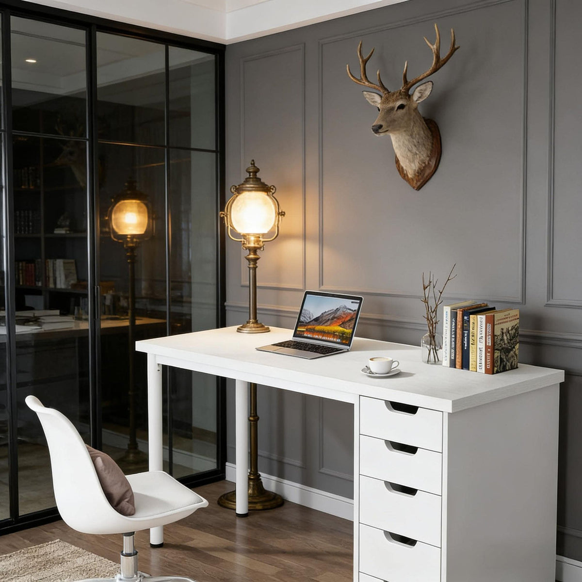Computer Desk with 5 Drawers – Modern Study Table for Home Office