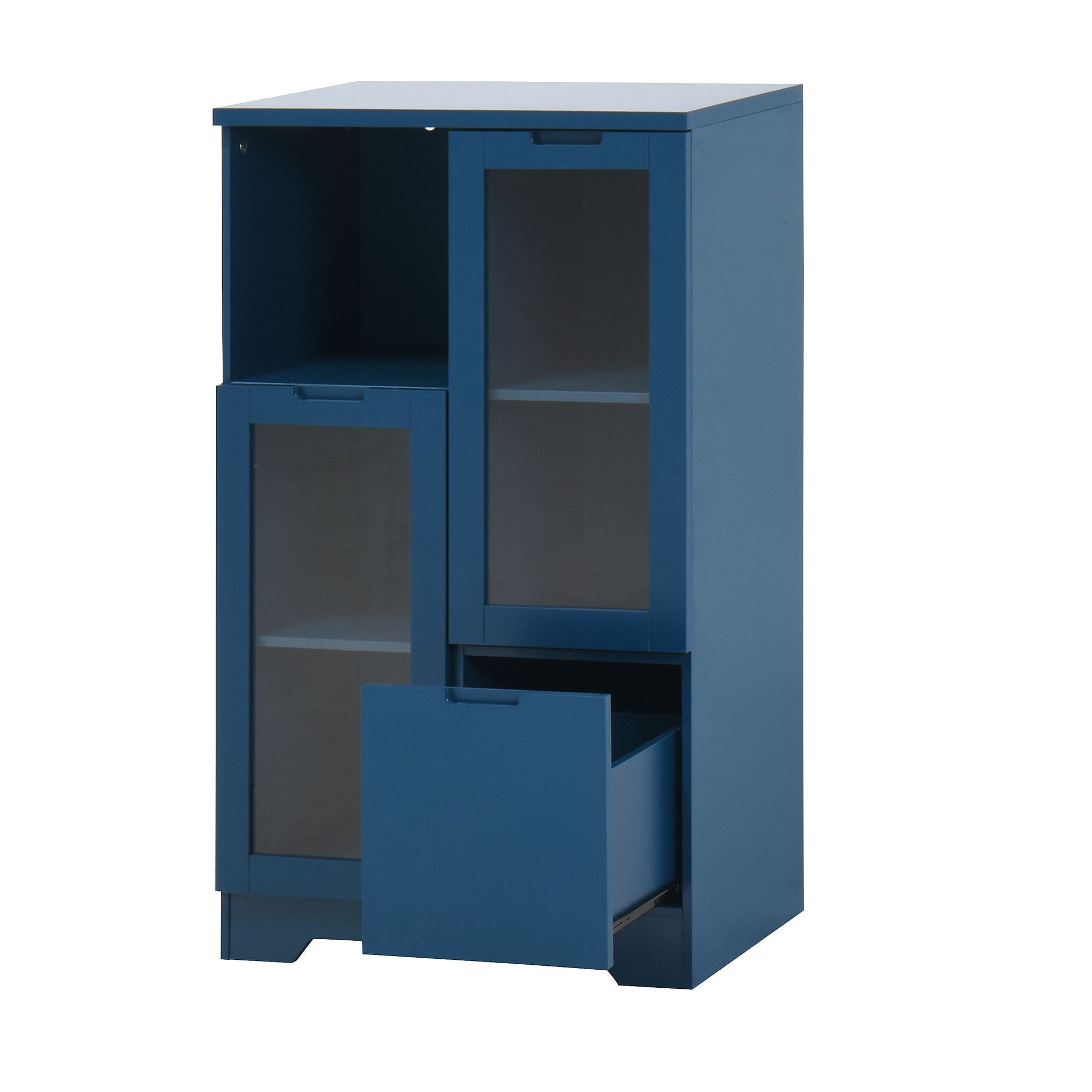 Multipurpose Storage Cabinet with Glass Doors and Adjustable Shelves