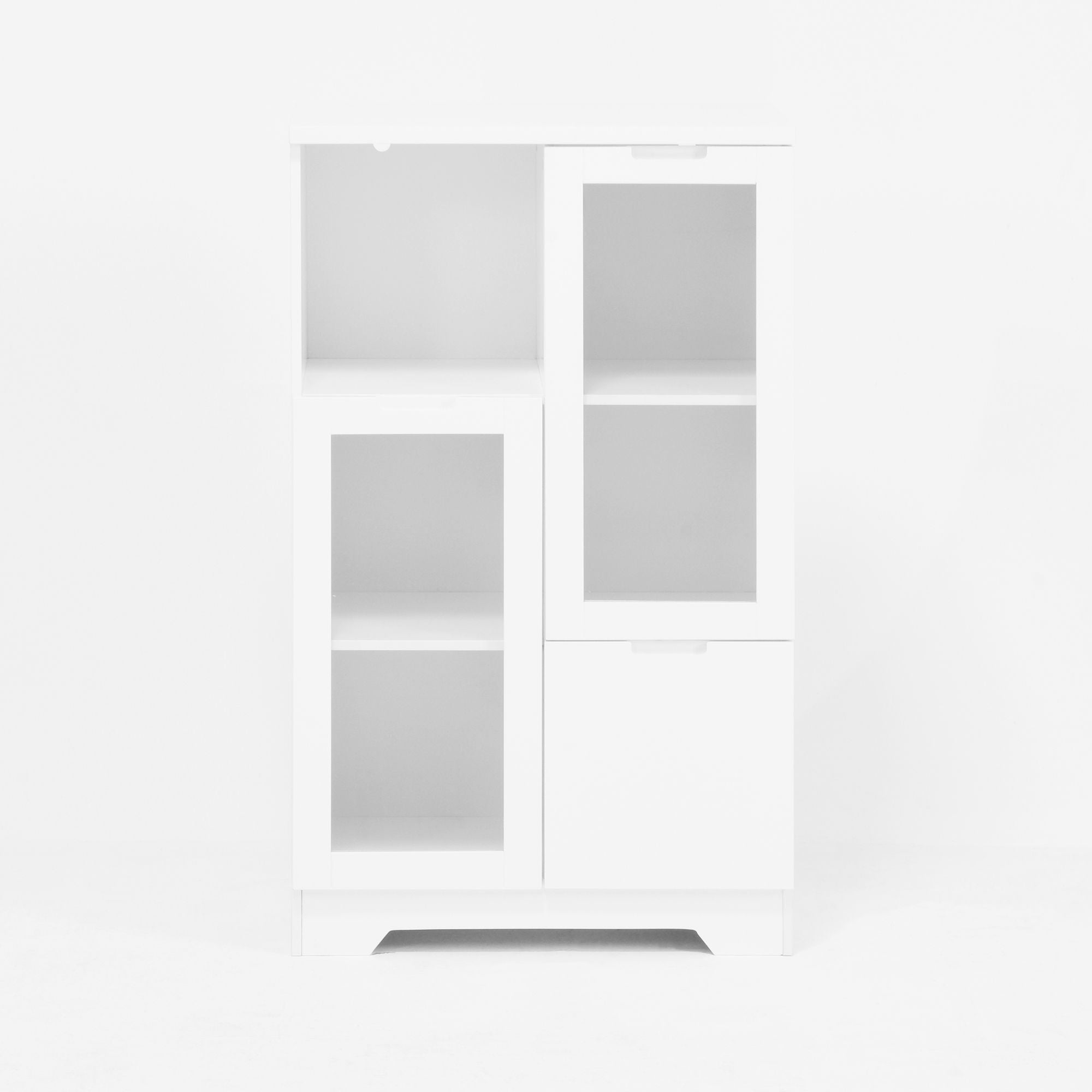Multipurpose Storage Cabinet with Glass Doors and Adjustable Shelves