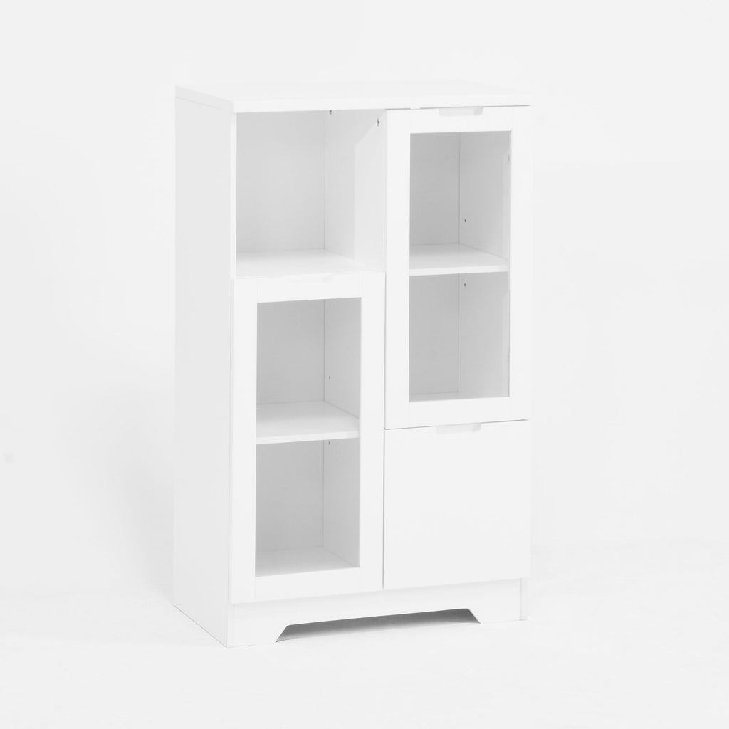 Multipurpose Storage Cabinet with Glass Doors and Adjustable Shelves