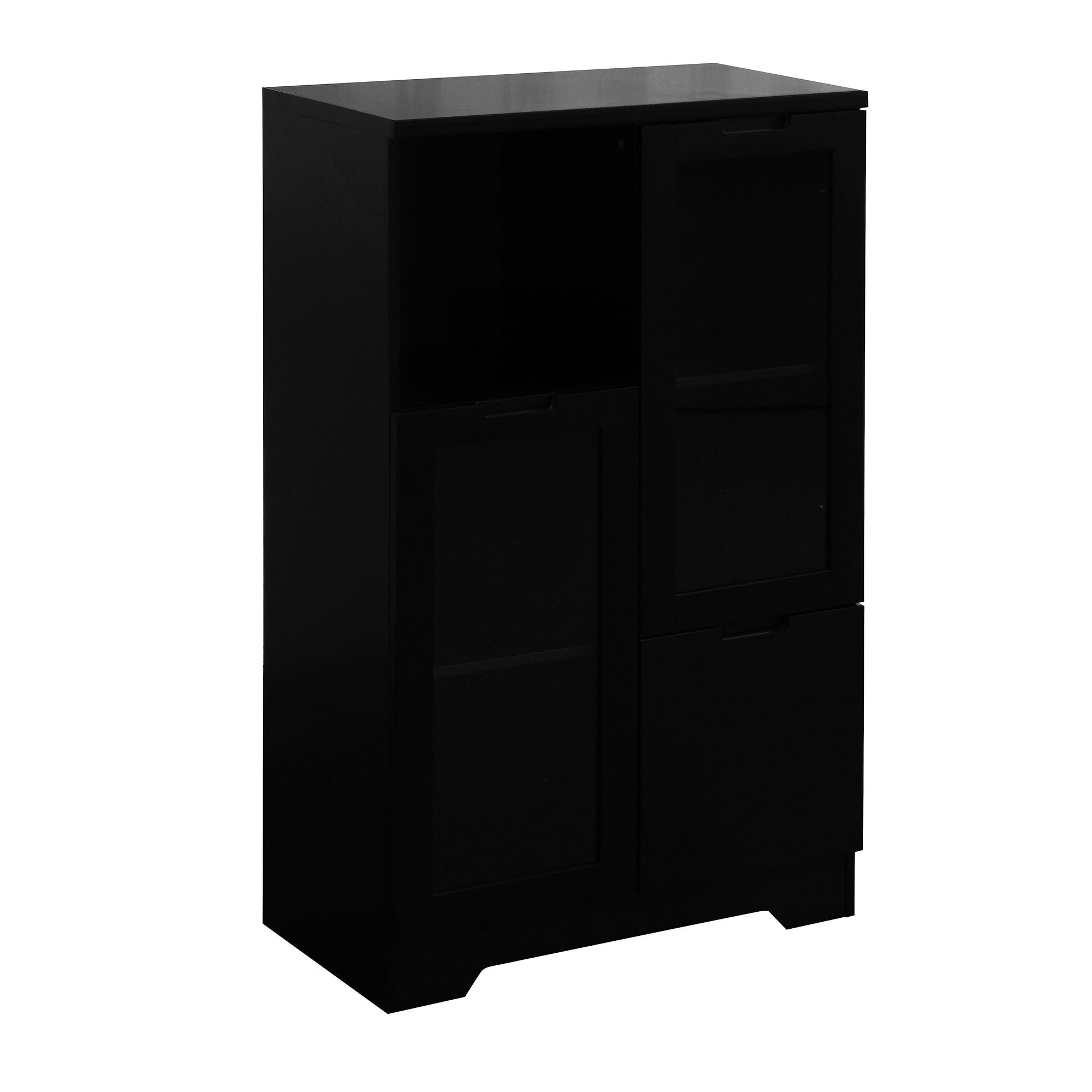 Multipurpose Storage Cabinet with Glass Doors and Adjustable Shelves