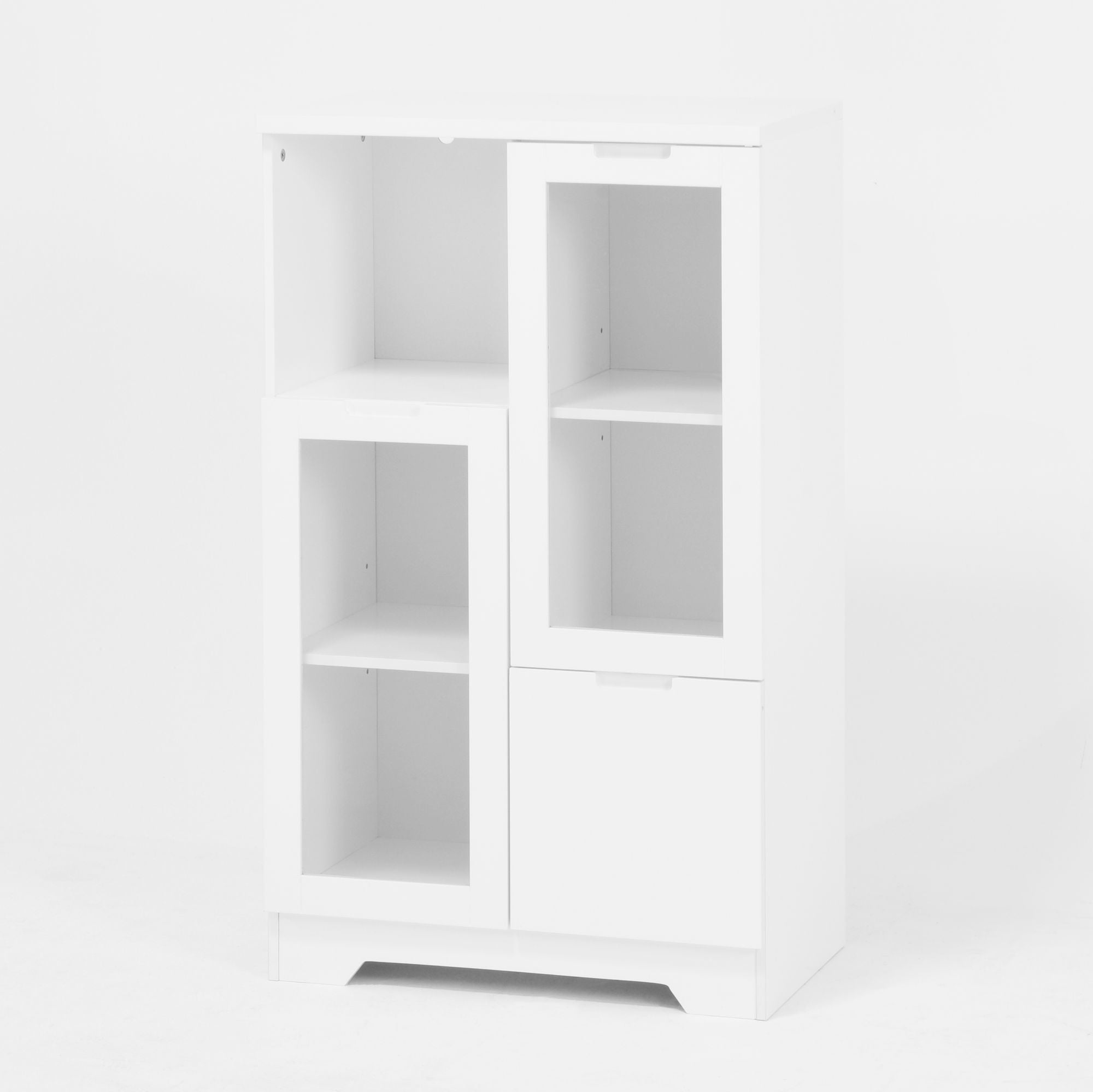 Multipurpose Storage Cabinet with Glass Doors and Adjustable Shelves