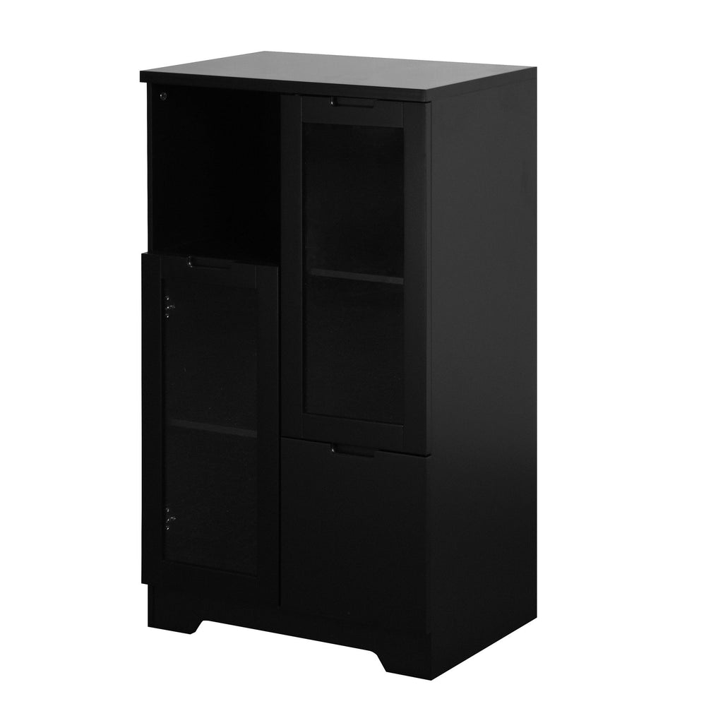Multipurpose Storage Cabinet with Glass Doors and Adjustable Shelves