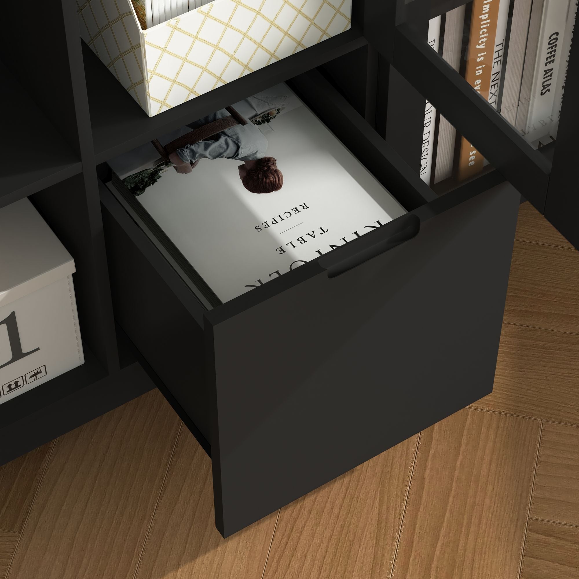 Multipurpose Storage Cabinet with Glass Doors and Adjustable Shelves