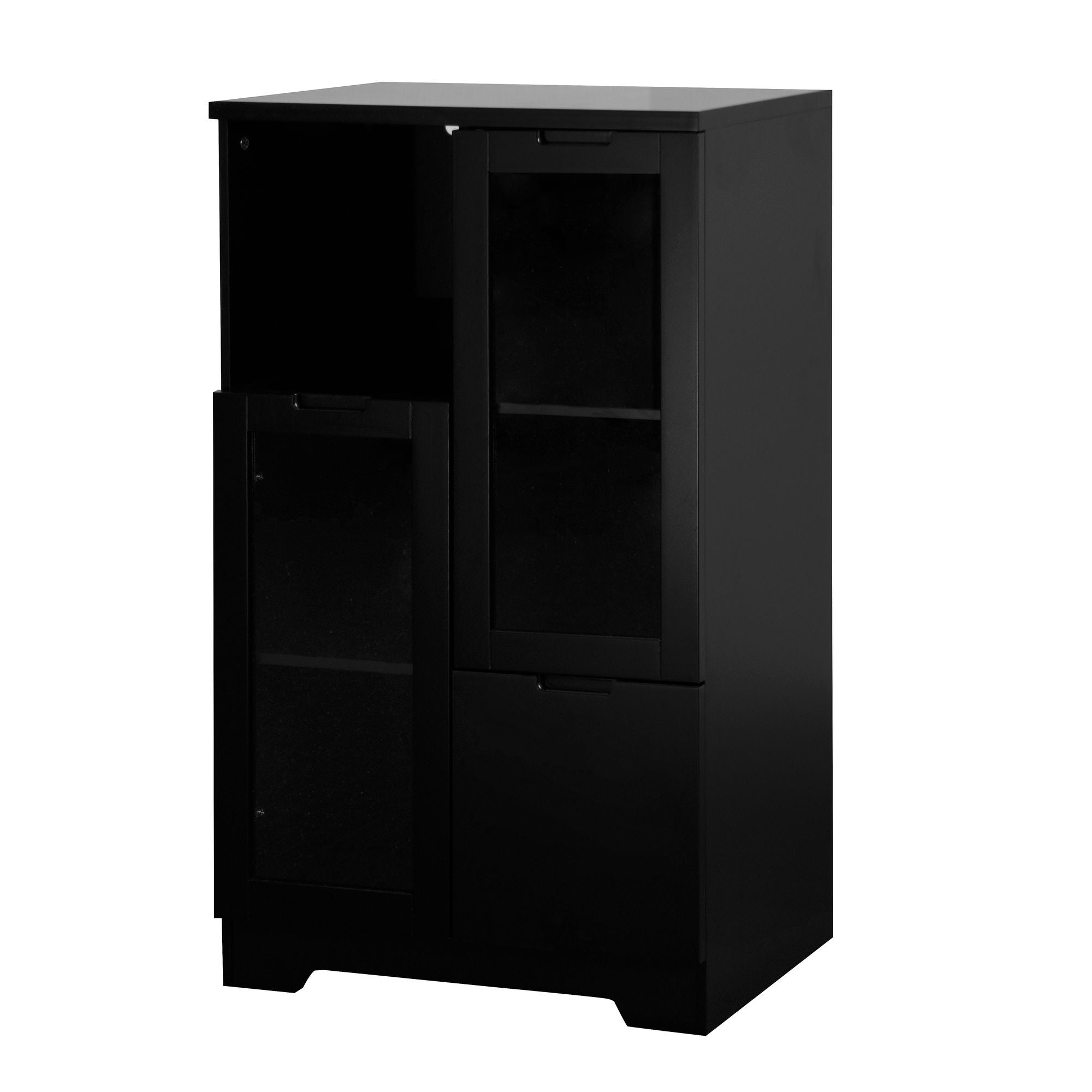 Multipurpose Storage Cabinet with Glass Doors and Adjustable Shelves