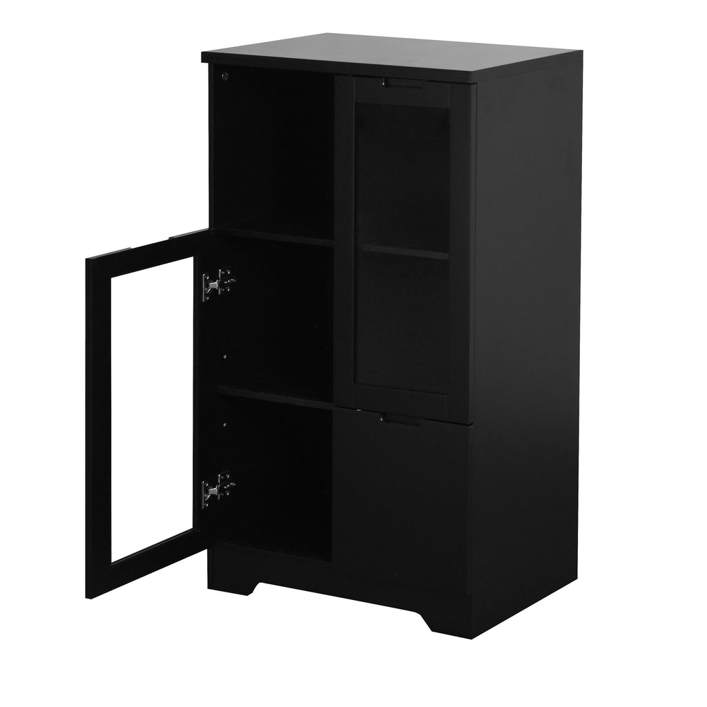 Multipurpose Storage Cabinet with Glass Doors and Adjustable Shelves