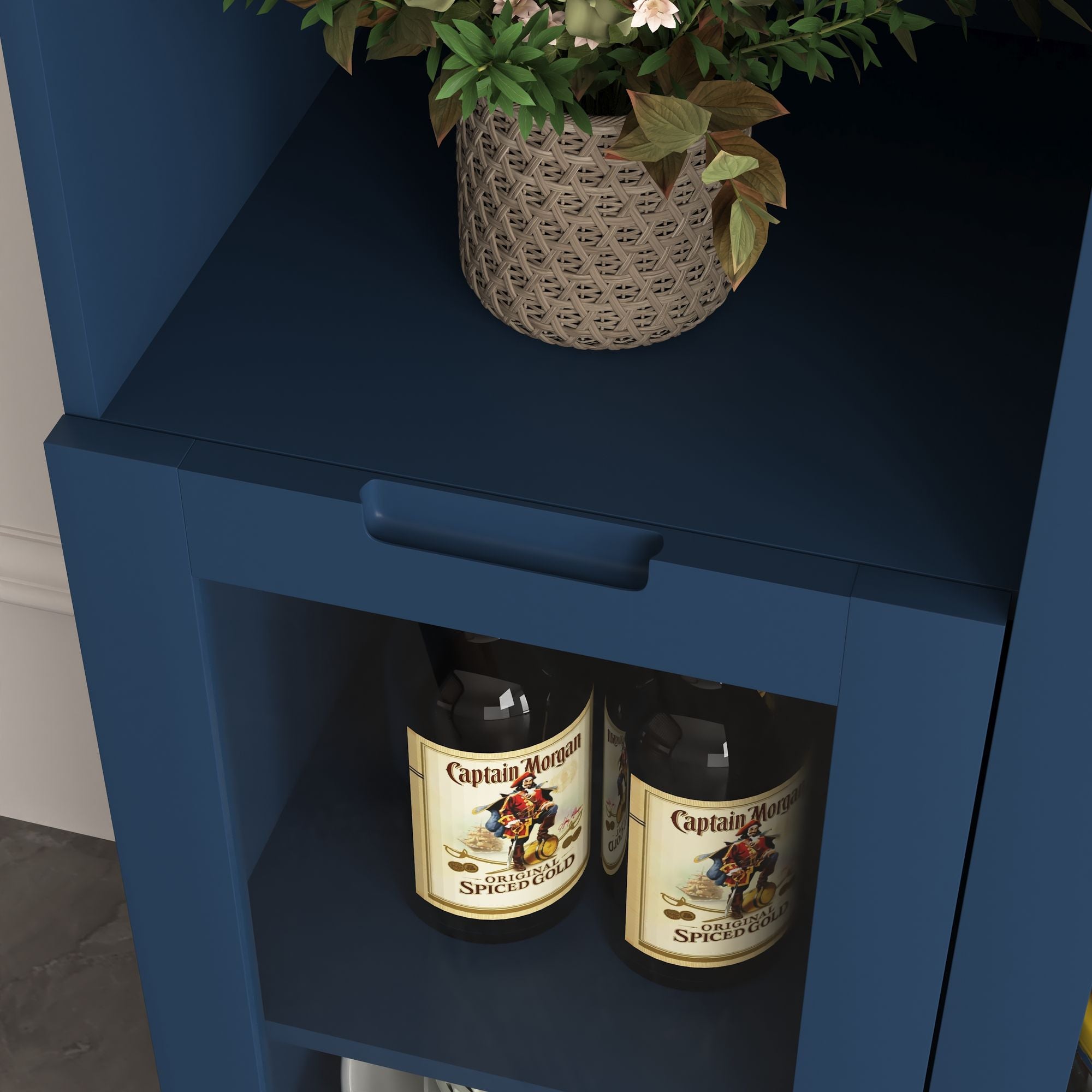 Multipurpose Storage Cabinet with Glass Doors and Adjustable Shelves