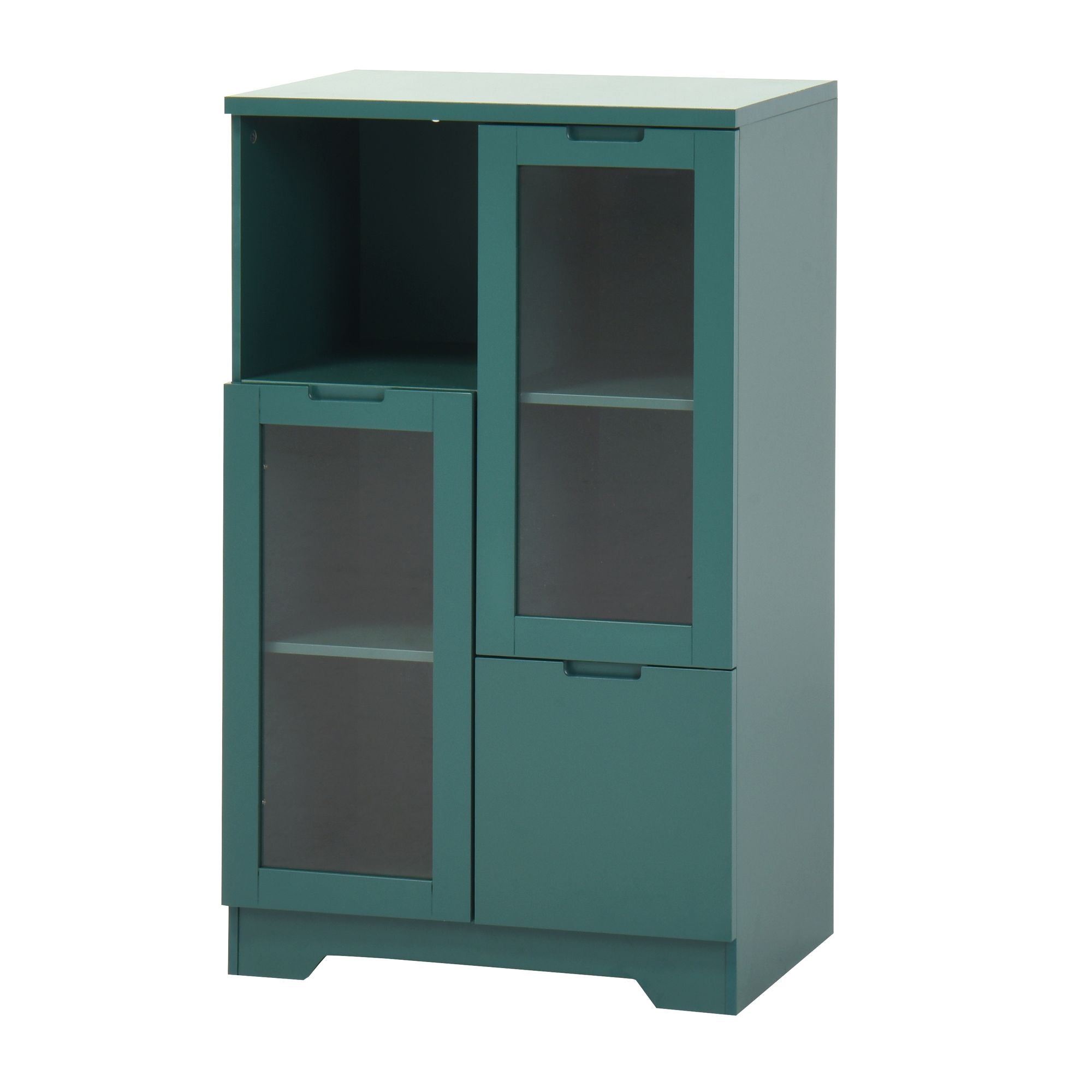 Multipurpose Storage Cabinet with Glass Doors and Adjustable Shelves