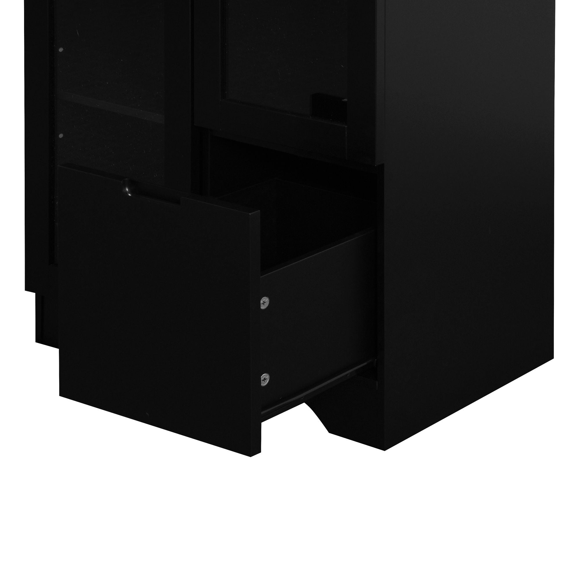 Multipurpose Storage Cabinet with Glass Doors and Adjustable Shelves