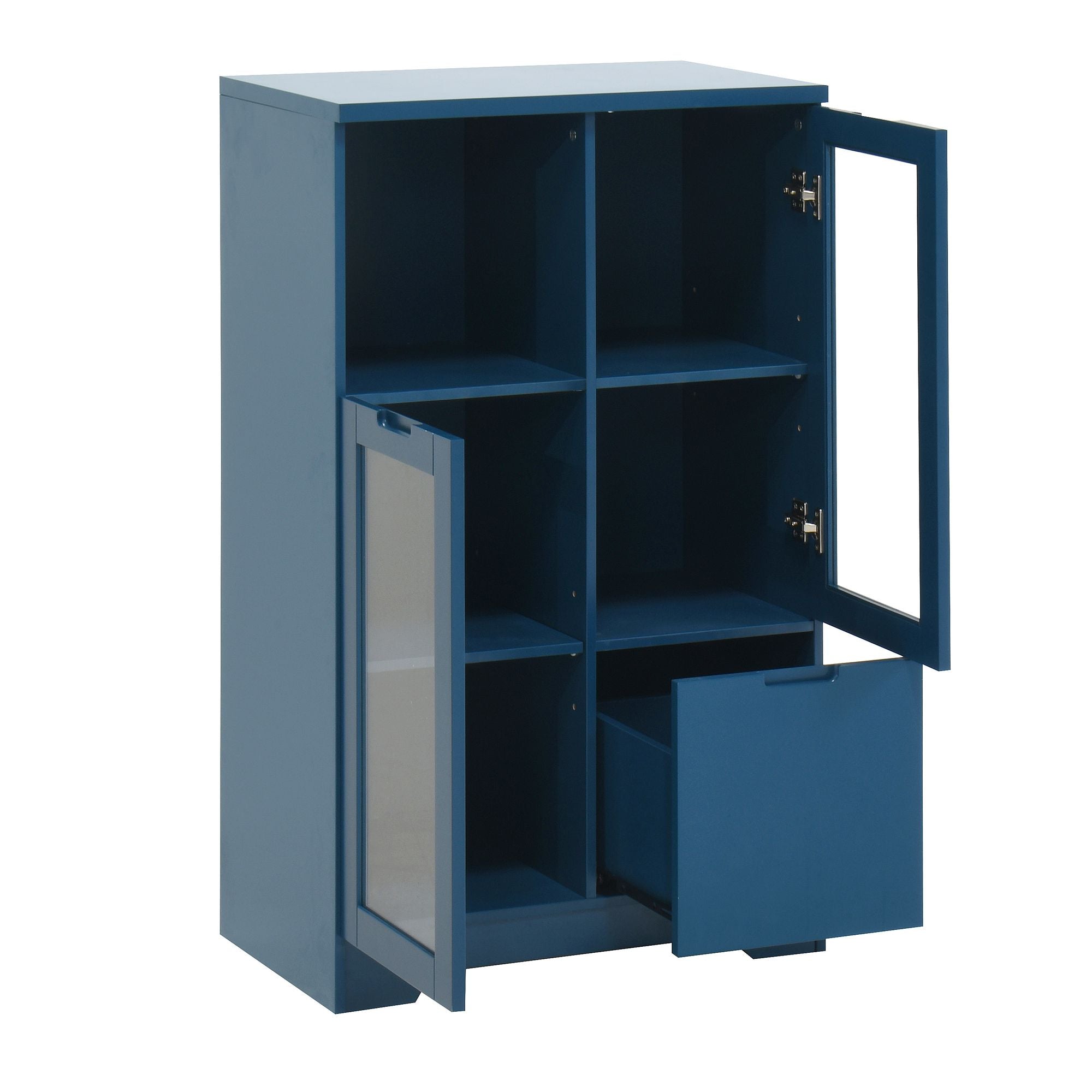 Multipurpose Storage Cabinet with Glass Doors and Adjustable Shelves