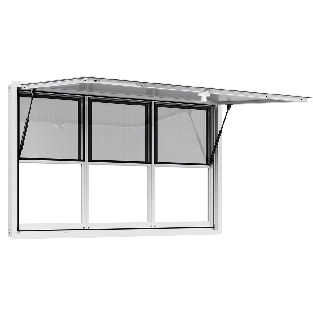 Food Truck Service Window with Six Sliding Panels