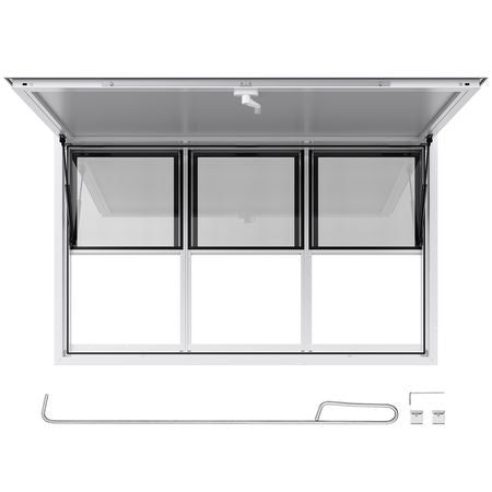 Food Truck Service Window with Six Sliding Panels