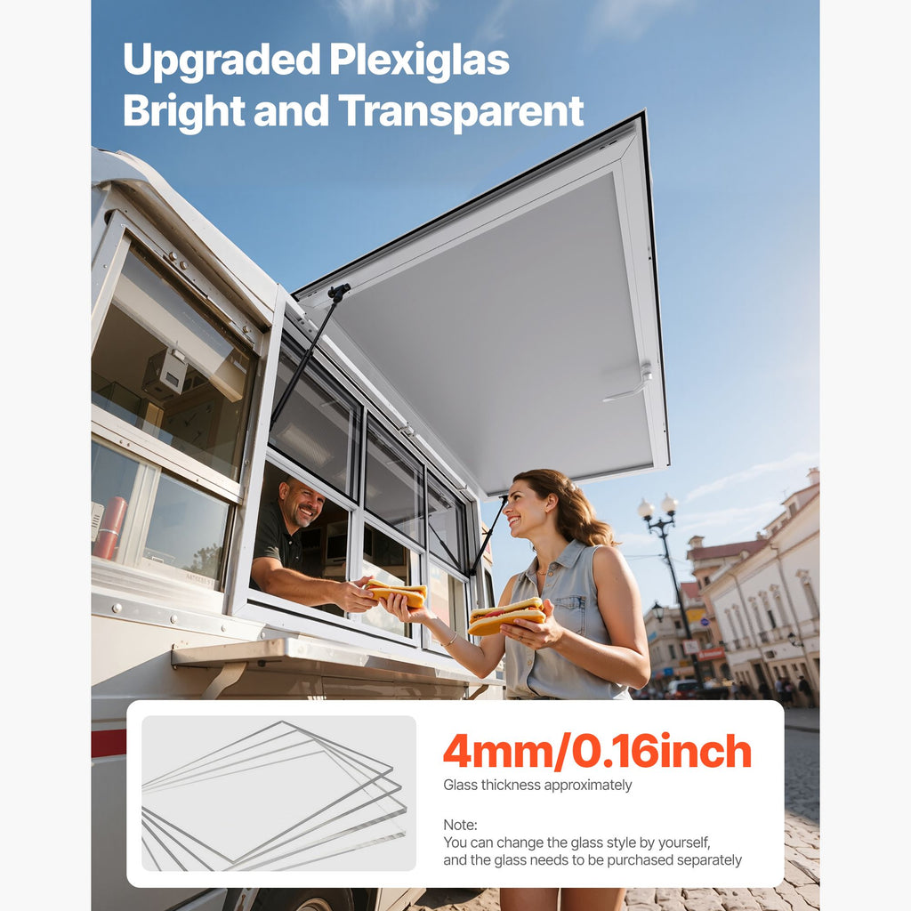 Food Truck Service Window with Six Sliding Panels