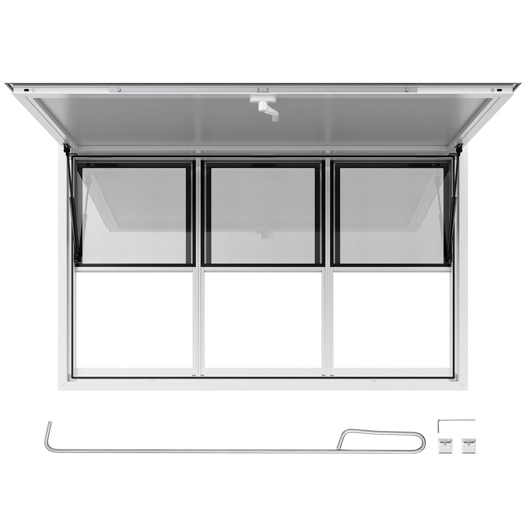 Food Truck Service Window with Six Sliding Panels