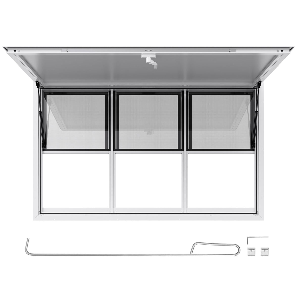 Food Truck Service Window with Six Sliding Panels