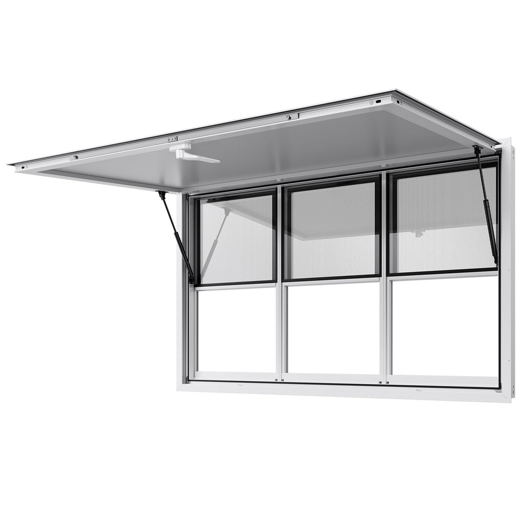 Food Truck Service Window with Six Sliding Panels