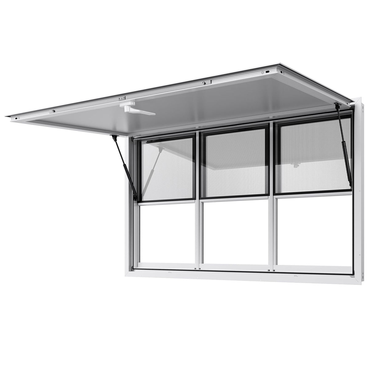 Food Truck Service Window with Six Sliding Panels
