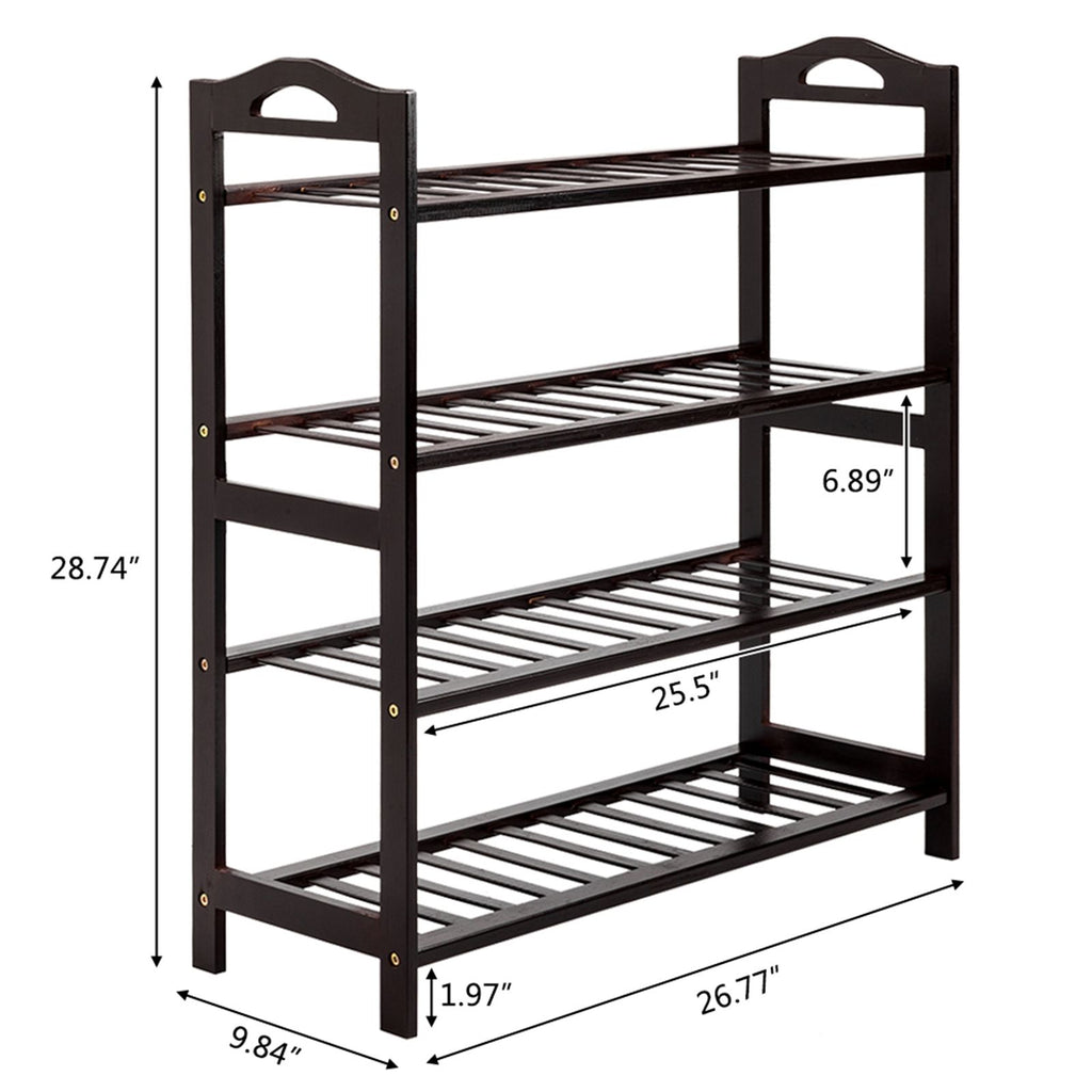 4-Tier Shoe Rack for Hallway and Entryway Organization