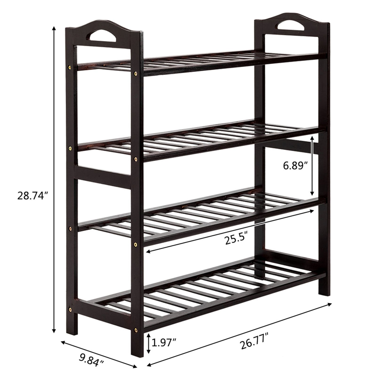 4-Tier Shoe Rack for Hallway and Entryway Organization