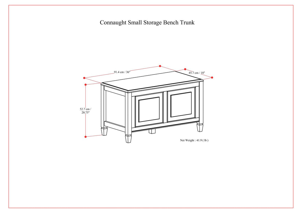 Connaught Chestnut Brown Storage Bench Trunk
