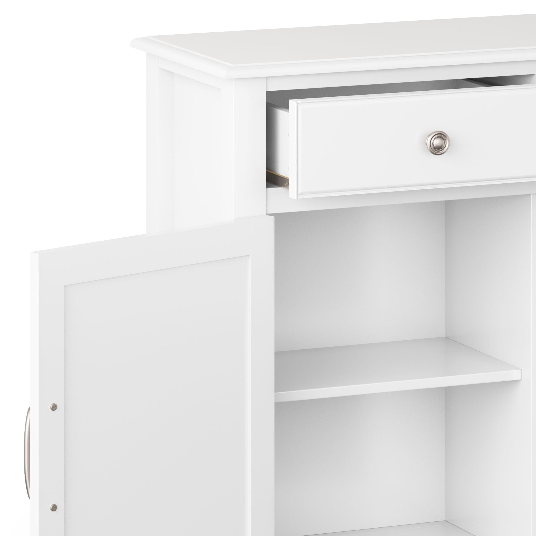 Connaught White Entryway Storage Cabinet with Drawers and Doors