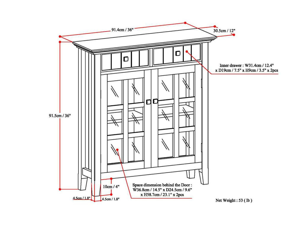 Connaught White Entryway Storage Cabinet with Drawers and Doors