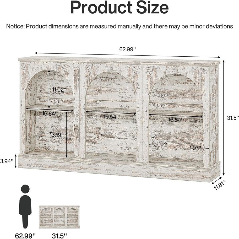 Farmhouse Foyer Console Table with Large Storage Space