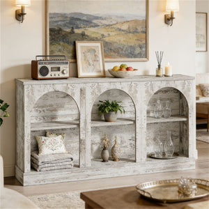 Farmhouse Foyer Console Table with Large Storage Space