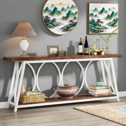 Tribesigns Industrial Console Table for Living Room