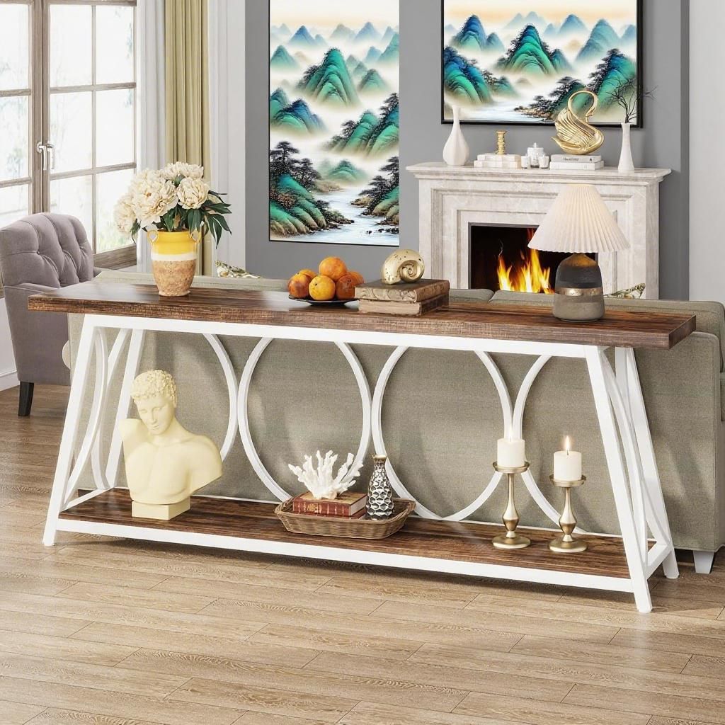 Tribesigns Industrial Console Table for Living Room