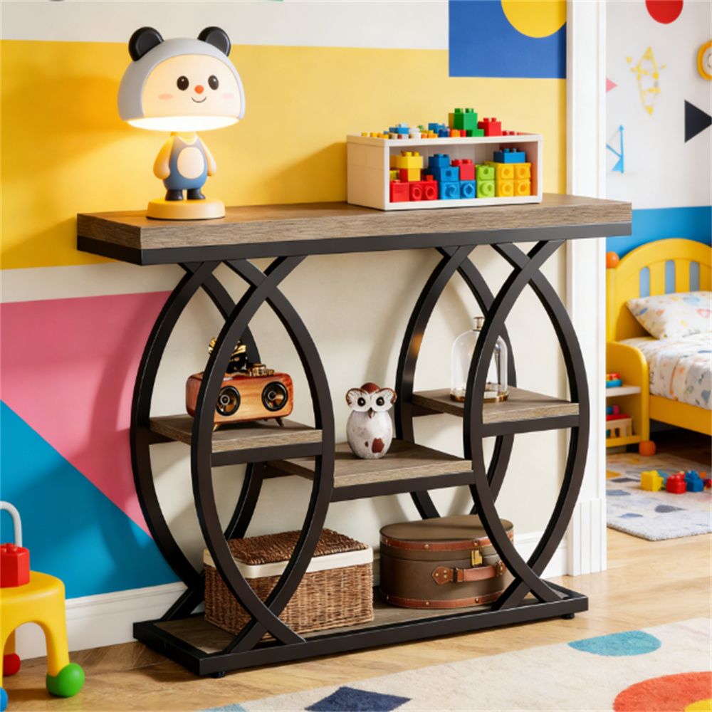 Industrial Four-Tier Console for Compact Spaces